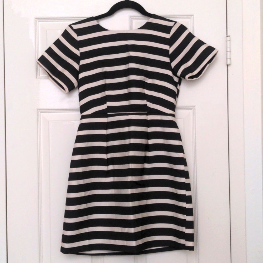 striped mini dress, A-line, size 4